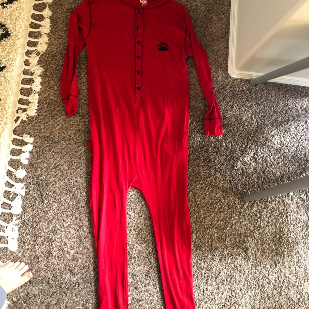Red long underwear w butt flap - never worn
